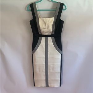 Black,grey, and white dress